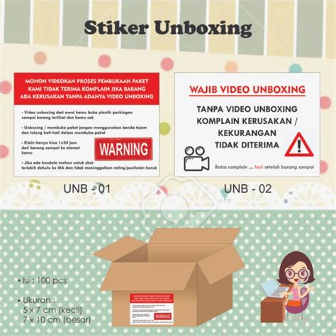 Jual Stiker Video Unboxing Stiker Label Unboxing Shopee Indonesia