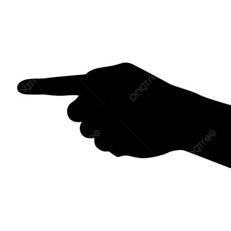 Silueta De Mano Señalando Con El Dedo índice Vector PNG Mano