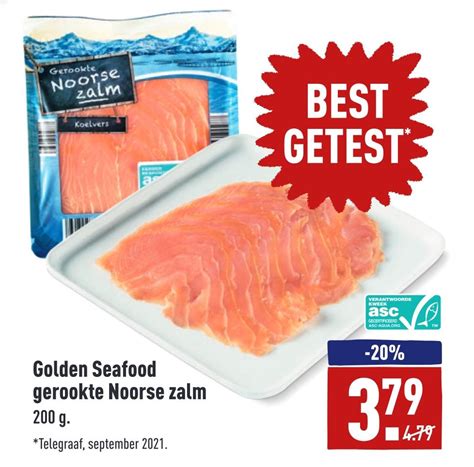 Golden Seafood Gerookte Noorse Zalm Aanbieding Bij Aldi