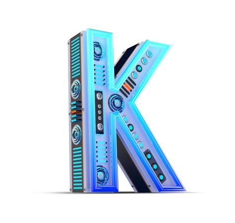 D Alphabet With Blue Neon And Neon Light Effect Png