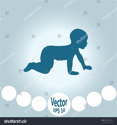 Baby Crawling Silhouette Vector Stock Vector (Royalty Free) 310066301 ...