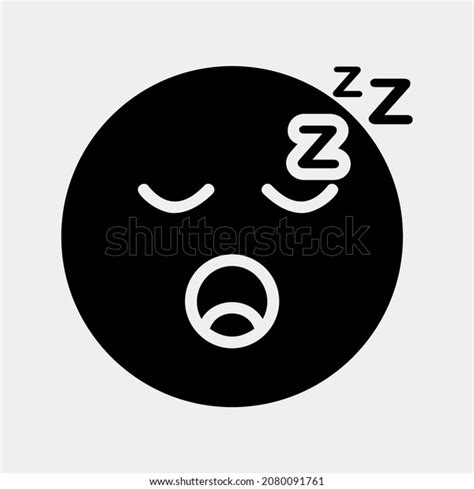 Sleep Emoji Icon Vector Illustration Solid Stock Vector Royalty Free