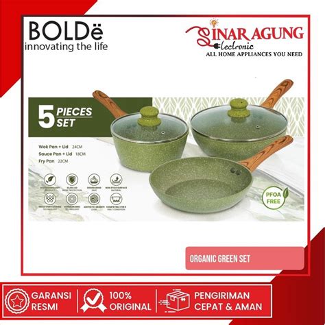 Jual Cod Fry Pan Wok Pan Sauce Pan Bolde Organic Green Cookware