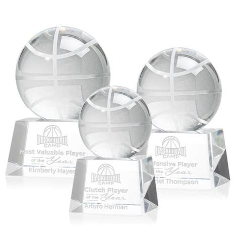 Basketball Spheres On Robson Base Crystal Award Opt Rc Fineaward