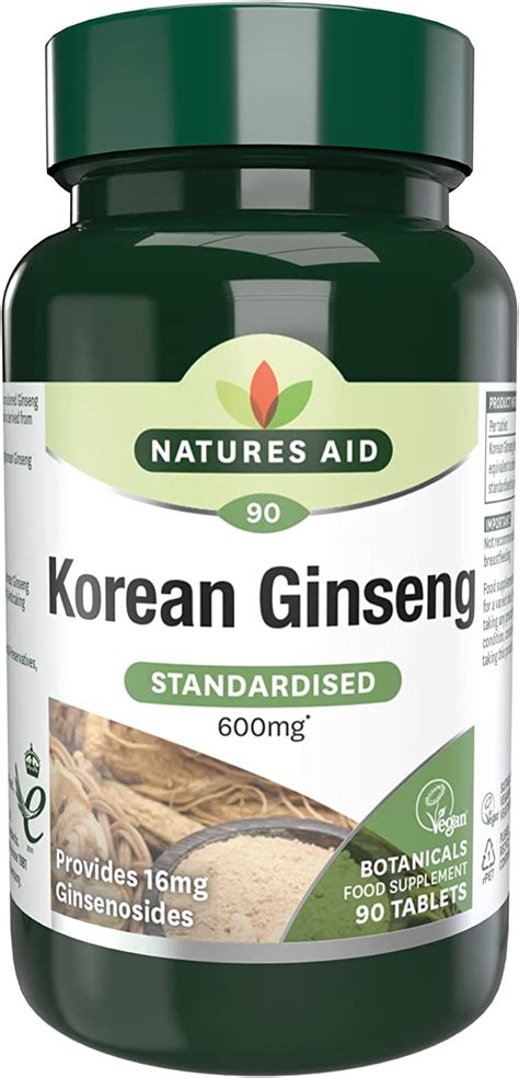 Amazon Natures Aid Korean Ginseng X Mg Health Household