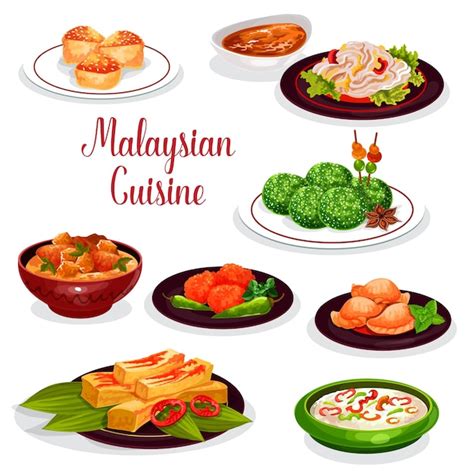 Premium Vector Malaysian Cuisine Restaurant Dinner Icon Design