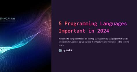 5 Programming Languages Important In 2024