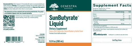 Genestra Sunbutyrate Liquid 280 Ml — Pine Street Clinic