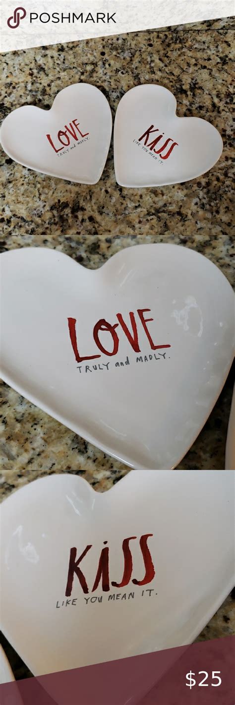 Rae Dunn Artisan Collection Love Kiss Plates Rae Dunn Dinnerware