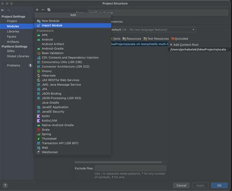 Setup Multiple Projects In IDEA IntelliJ As Separate Modules Scala CLI