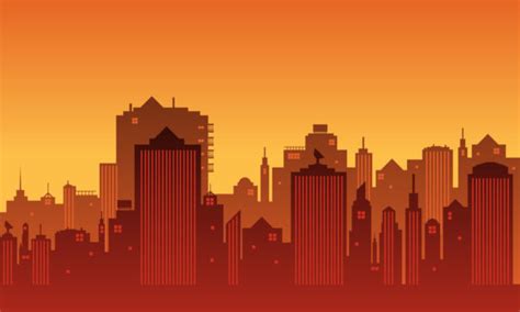 Panoramic Silhouette City Almas Tower Graphic By Cityvector