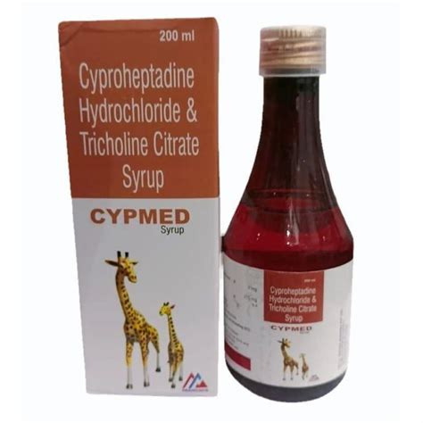 Ml Cypmed Cyproheptadine Hydrochloride Tricholine Citrate Syrup At