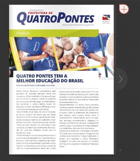 Versão online do Informativo Prefeitura de Quatro Pontes Edição I