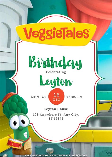 Free VeggieTales Birthday Invitations | Download Hundreds FREE ...