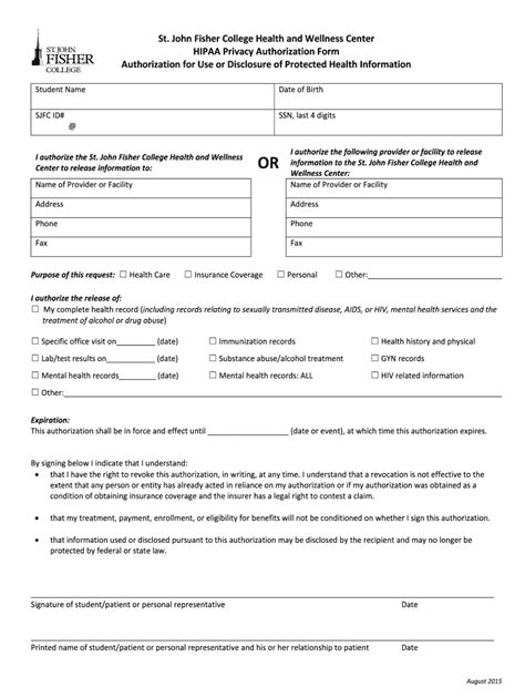 Fillable Online Medical Release Form HIPPA Authorization Fax Email