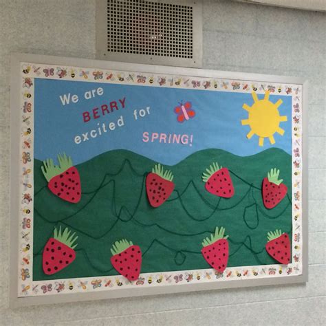 Spring Bulletin Board With Strawberry Theme Spring Bulletin Boards