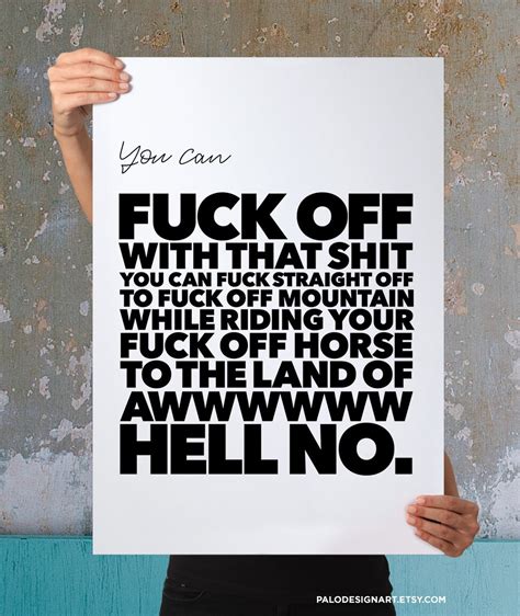 Fuck Off Poster Fucking Quote Quote Wall Art Short Quote Etsy