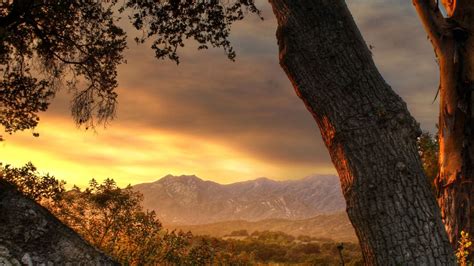 Wallpaper Sunlight Trees Landscape Forest Mountains Sunset