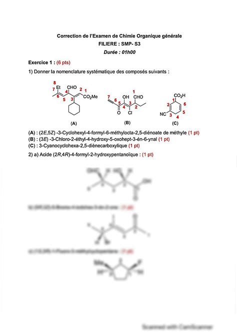 SOLUTION Chimie Corrig Examen 2 Corrig Studypool