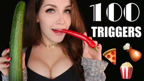 🍗asmr 100 Triggers In 10 Minutes With Eating Mukbang For Tingles 🌙