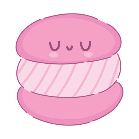 Kawaii Dessert Macaroons 10458823 Vector Art At Vecteezy