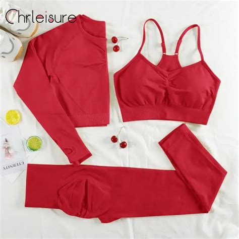 Chrleisure Piece Gym Yoga Set Women Seamless Sportswear Outfits