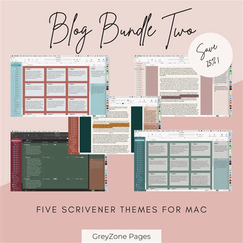 Five New Scrivener Themes Launch Day Greyzone Pages