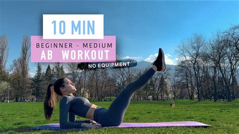 10 Min Ab Workout Beginner To Medium Level No Equipment Elita