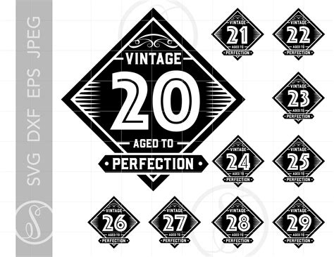 Vintage 20s Svg Jahrgang 20 29 Svg Clipart Im Alter Von Etsy