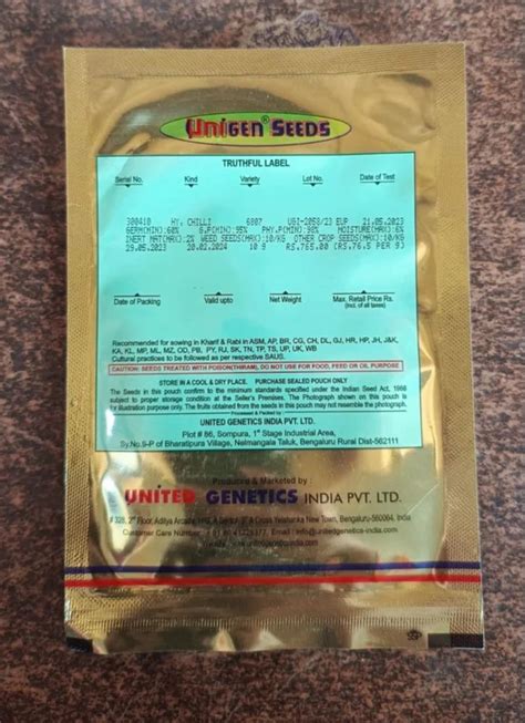 Natural Green 6807 F1 Hybrid Chilli Seeds Packaging Type Packet