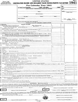 Fillable Online Irs FORM 1120 1941 Irs Fax Email Print PdfFiller