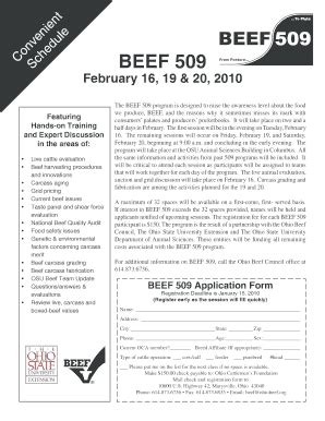 Fillable Online BEEF 509 Application Form OSU Beef Team The Ohio