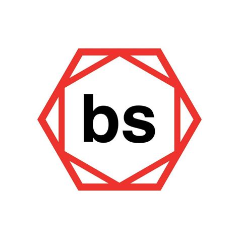 BS hexagon typography monogram vector. BS brand name icon. 23168572 ...