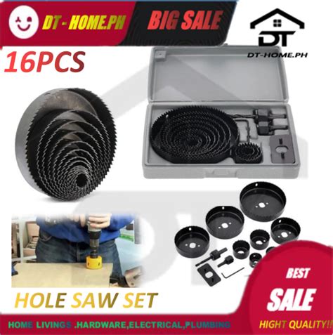 Pcs Wood Hole Saw Set Drill Bit Carbon Steel Mm Hole Cutter