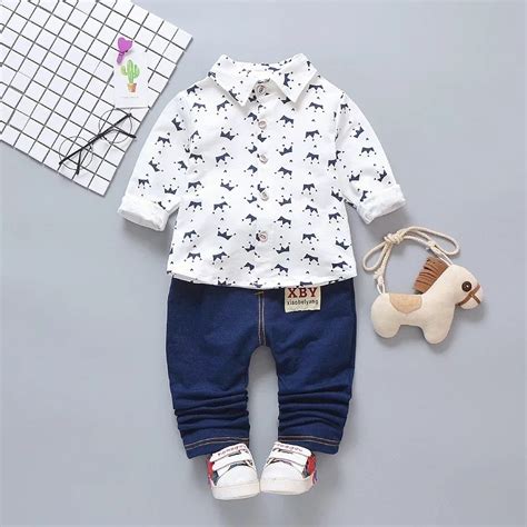 Conjunto Casual Traje Ropa Para Bebé Niño Pantalon Y Camisa 349 00