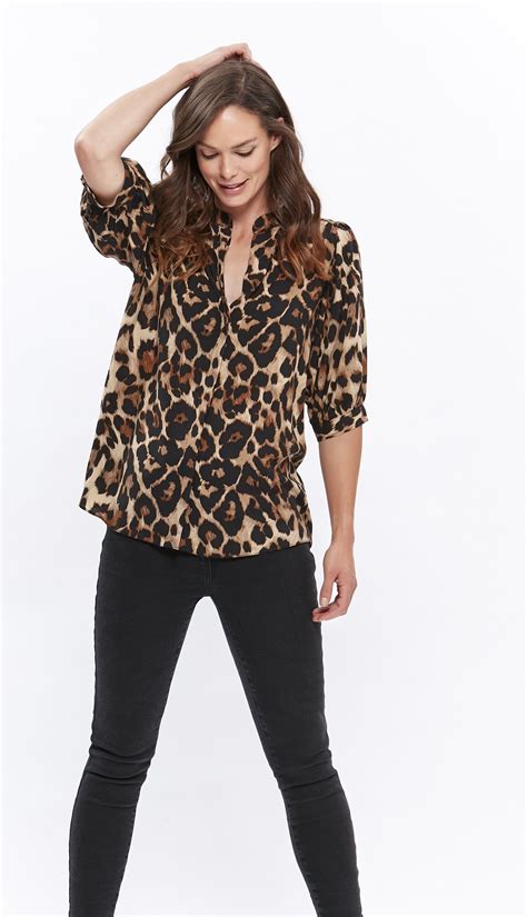 Leopard Print Blouse Womens Blouses And Shirts In 2020 Women Shirts