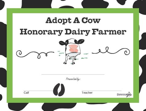 Honorary Farmer Certificate Pdf Version Discover Dairy