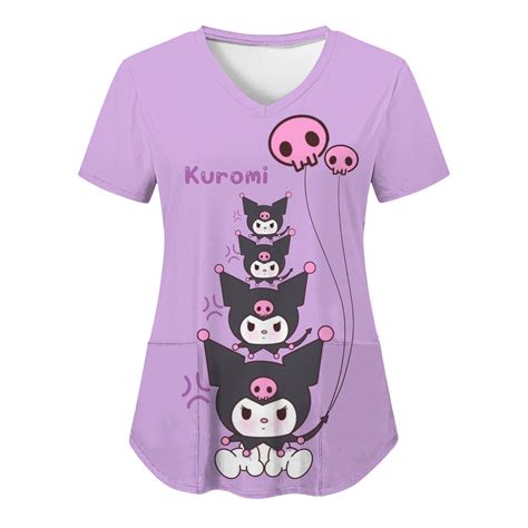 2024 Dreamfire Sanrio Kuromi Hello Kitty V Neck Pocket Woman Clothing