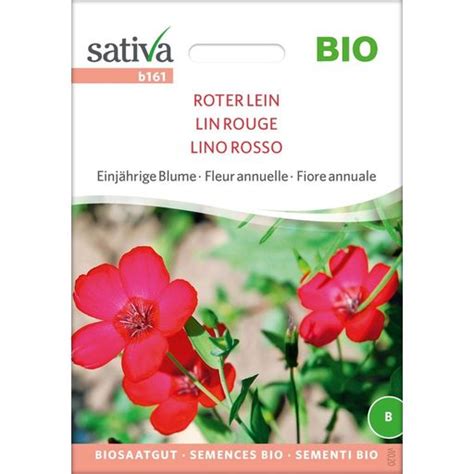 Sativa Bio Einj Hrige Blume Roter Lein Packung Bloomling Deutschland