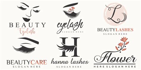 Women Beauty And Eyelashes Icon Set Logo Design 10570955 Vector Art At