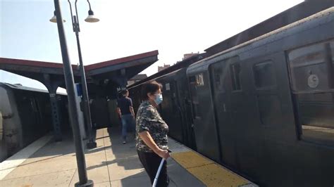 Mta Nyc Subway Bmt Brighton Line R Coney Island Bound Q Train At