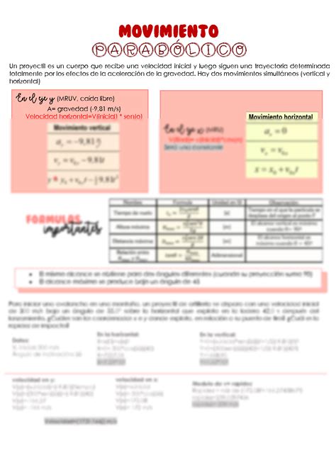 Solution Movimiento Parabolico Studypool