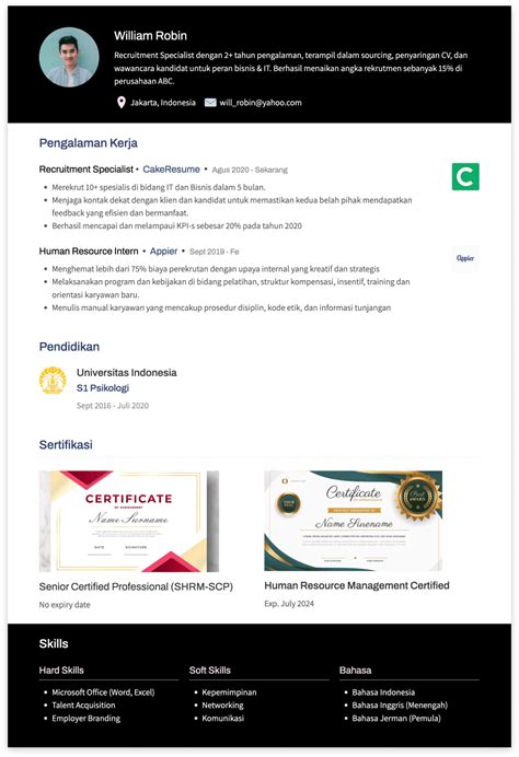 3 Cara Menulis Sertifikat Dalam Cv Agar Menarik Cakeresume