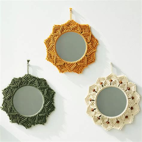 Handmade Macrame Wall Mirror By Kaahira