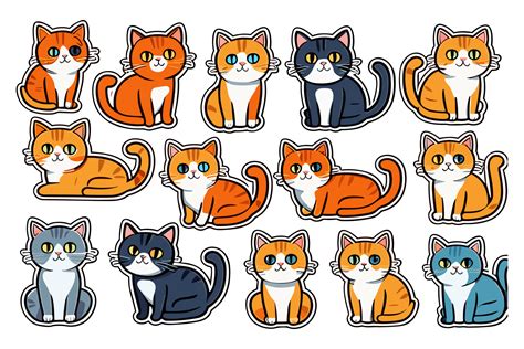 Cute Cat Stickers And Funny Kawaii Clipart 28581291 Png