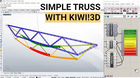 Tutorial Simple Truss Structural Analysis In Grasshopper With Kiwi3d Faster Than Karamba