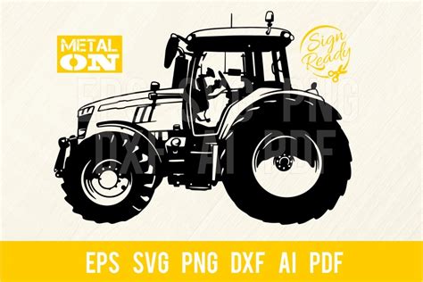 Farm Tractor SVG Vector File Cut Stencil Graphic By SignReadyDClipart