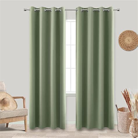 Amazon KOUFALL Sage Green Blackout Window Curtains For Bedroom 84