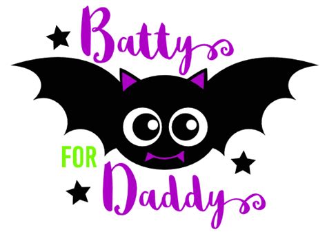 Batty For Daddy Bat Halloween Free Svg File SVG Heart