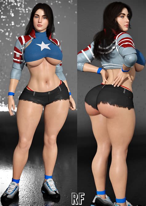 Rule 34 1girls 3d America Chavez Ass Big Ass Big Breasts Booty Shorts Breasts Crop Top Cropped